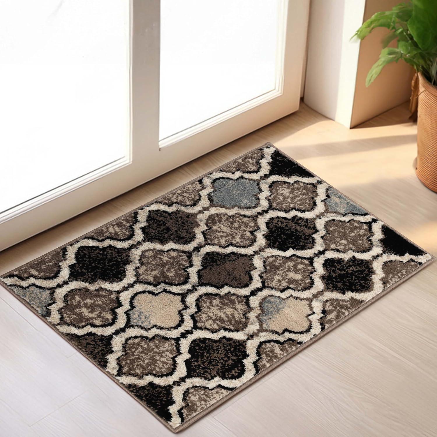 Superior Viking Trellis Indoor Large Area Rug, 8' x 8' Square, Ivory