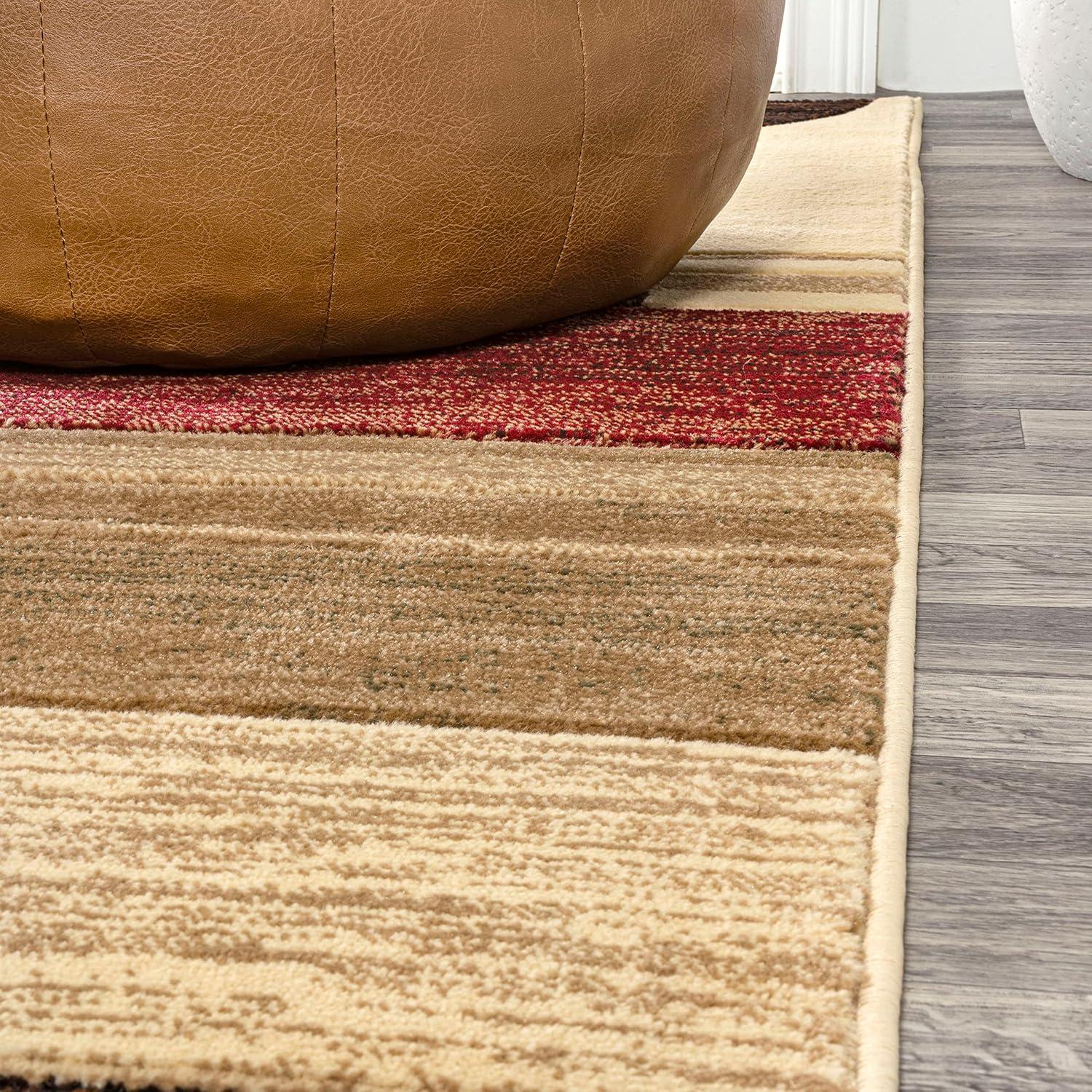 3'x5' Tamara Retro Abstract Arches, Cream/Brown/Red - JONATHAN Y