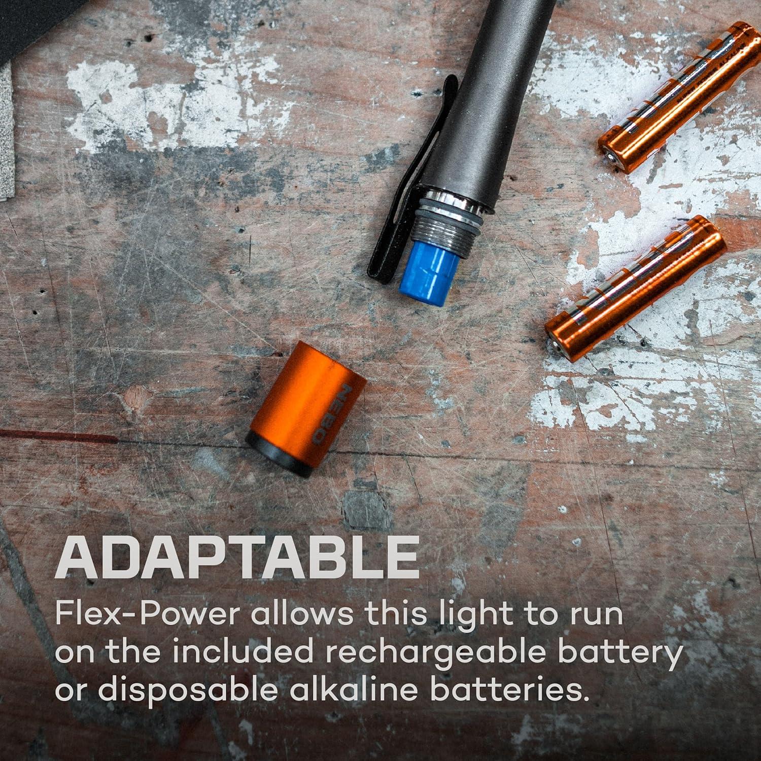 NEBO Inspector 500 Lumen LED FLEX (Rechargeable or Alkaline Battery) Pen Light