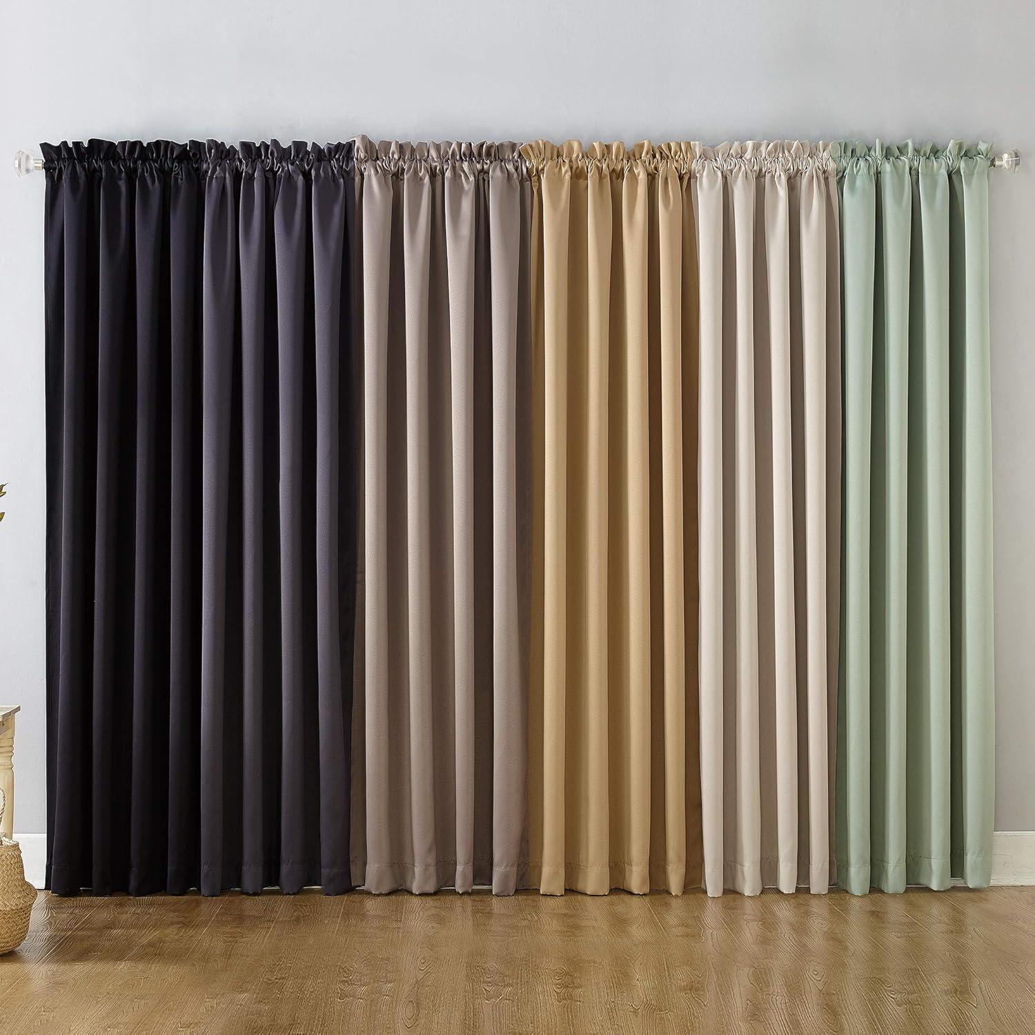 Coal Blackout Rod Pocket Polyester Curtain Panel