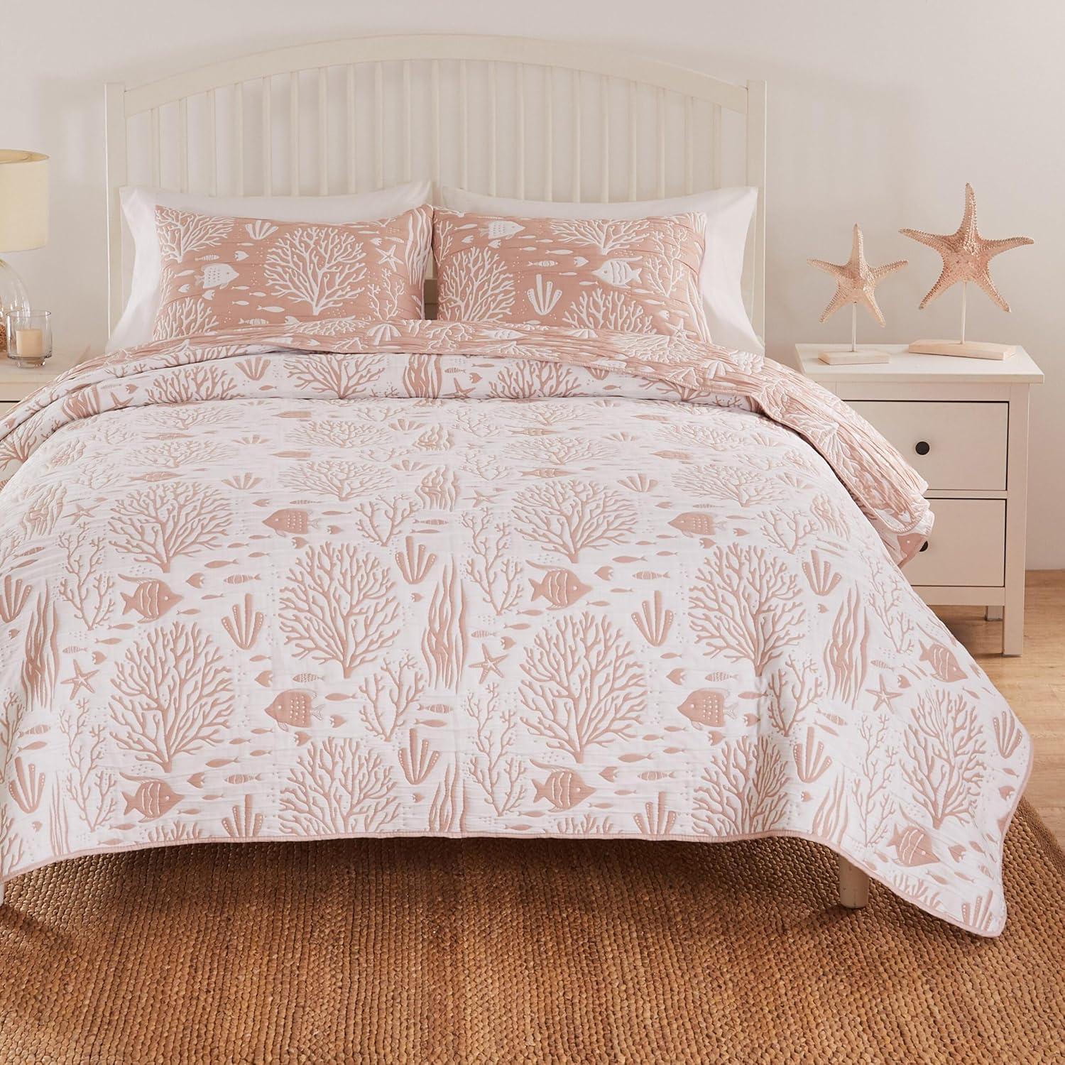 Greenland Home Fashions Coastal Paradise Jacquard Coverlet Set