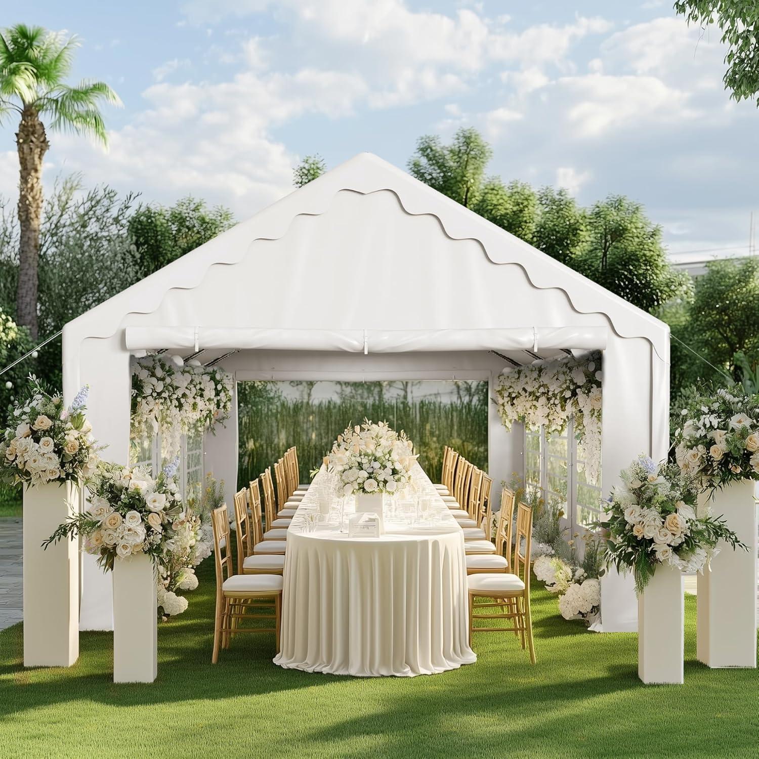 Peaktop Outdoor 13'X26' Party Tent Heavy Duty Wedding Tent with Carry Bags