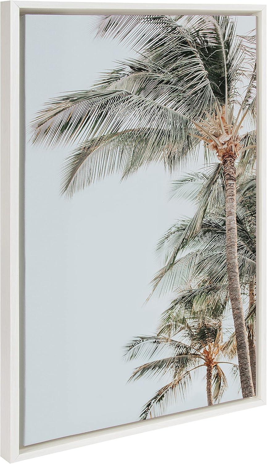 Kate and Laurel Sylvie Palm Trees Framed Canvas by Alicia Abla, 23x33, White