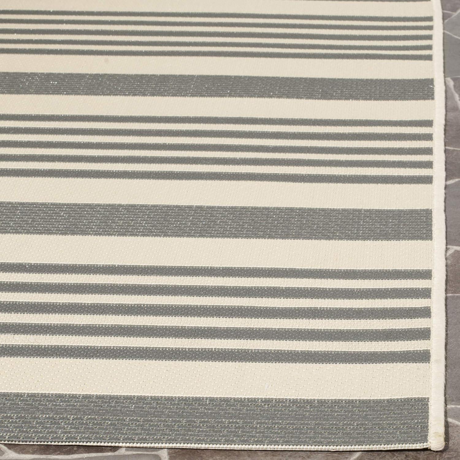 Courtyard CY6062 Power Loomed Indoor/Outdoor Area Rug - Grey/Bone - 4'x5'7" - Safavieh.
