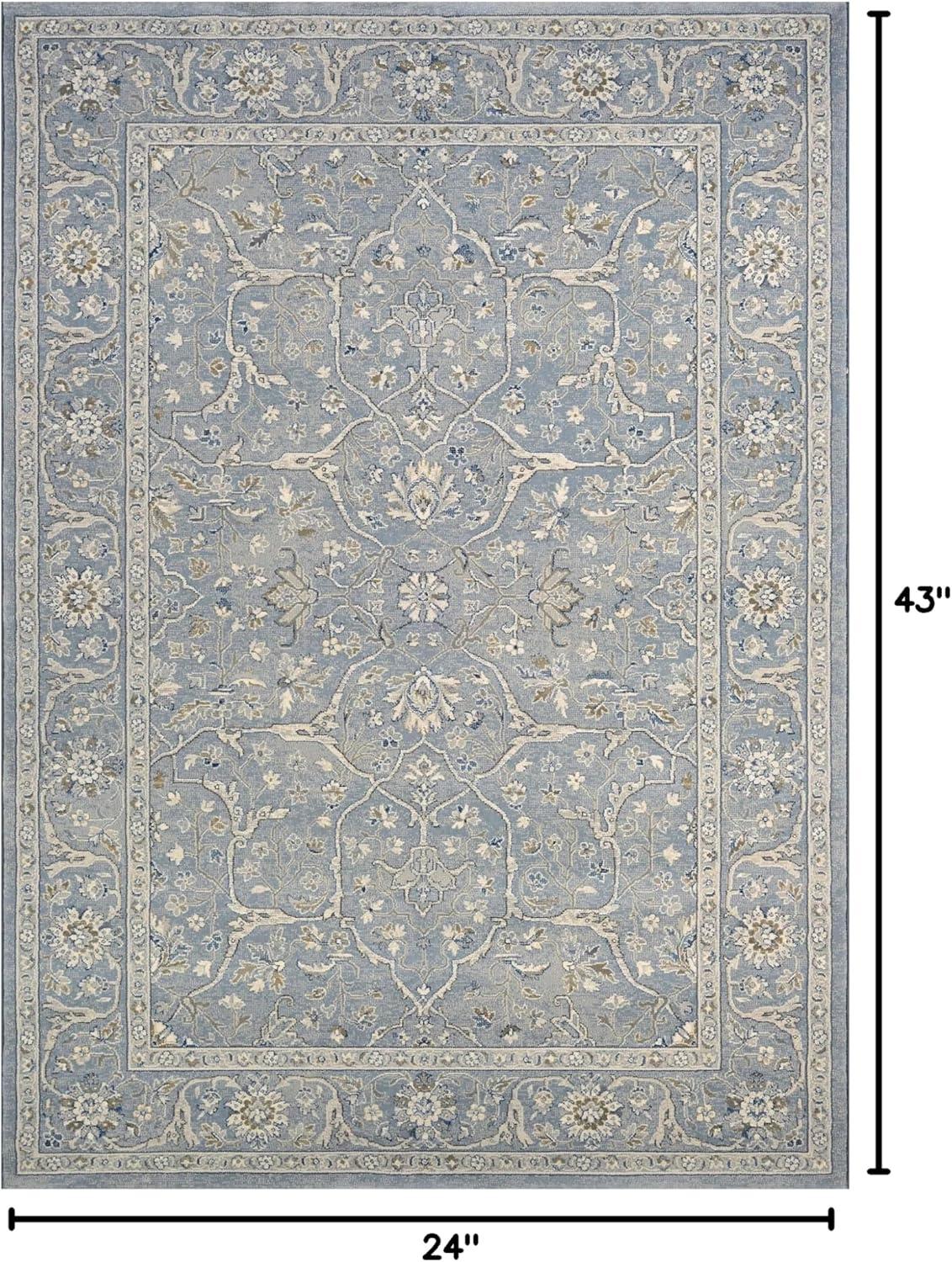 Couristan Sultan Treasures Floral Yazd Rug, Slate Blue, Multiple Sizes Available