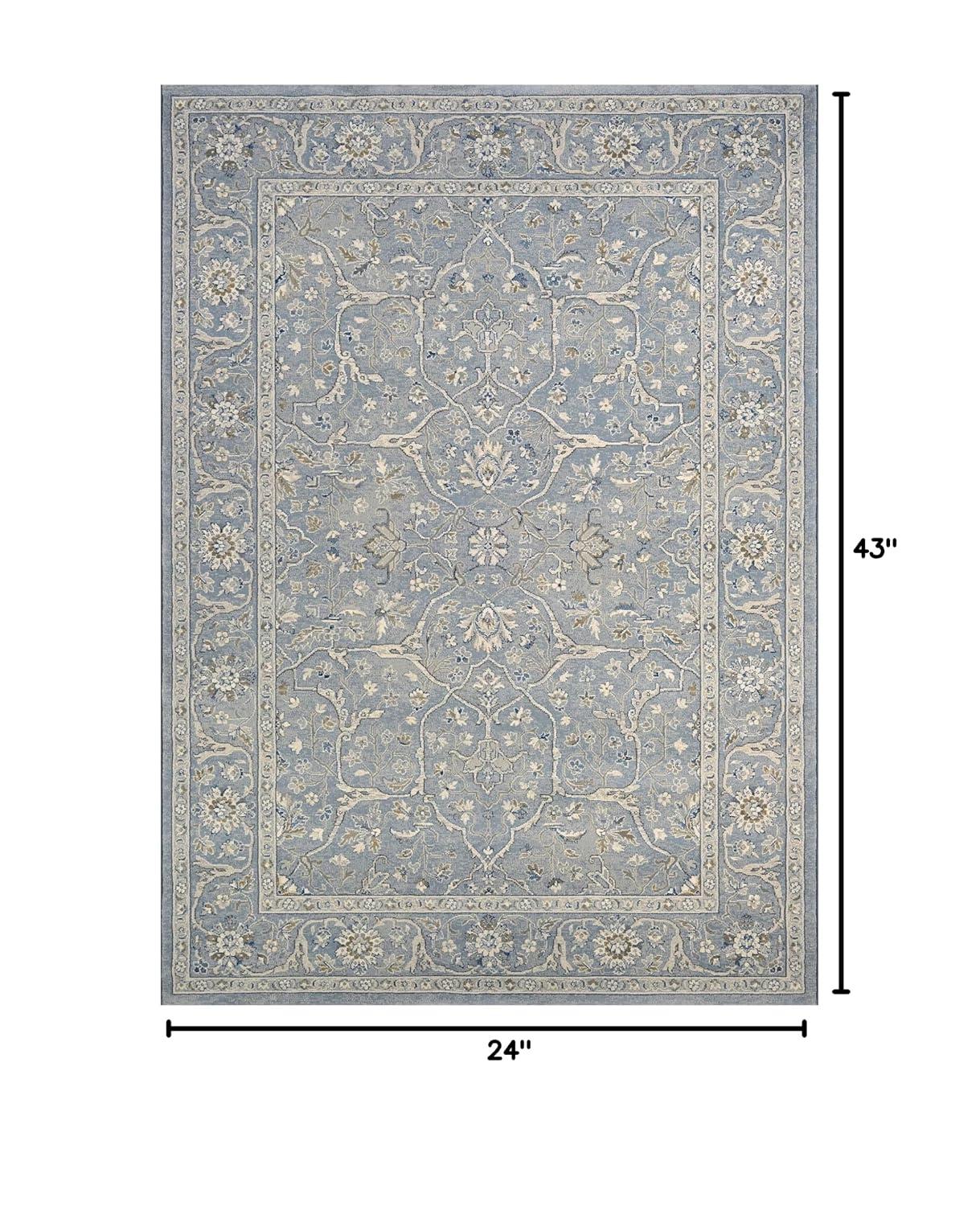 Couristan Sultan Treasures Floral Yazd Rug, Slate Blue, Multiple Sizes Available