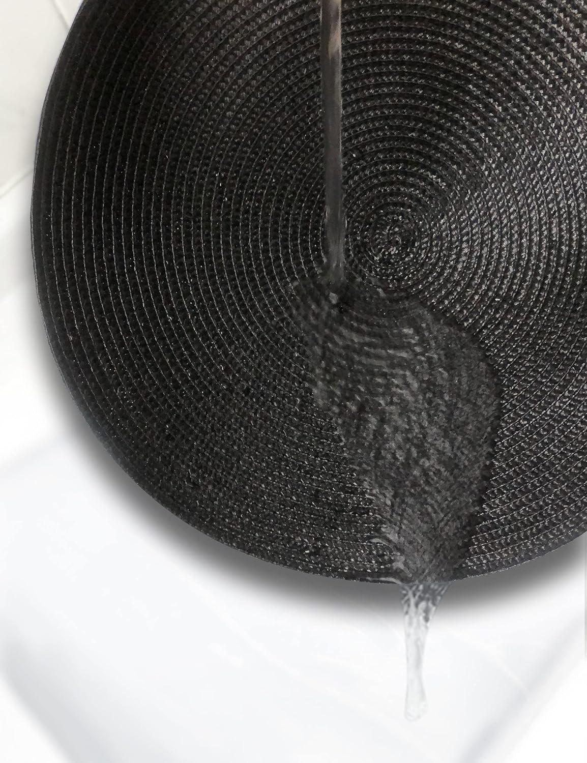 Aqua Woven Round Placemats Set of 6, 14.75"