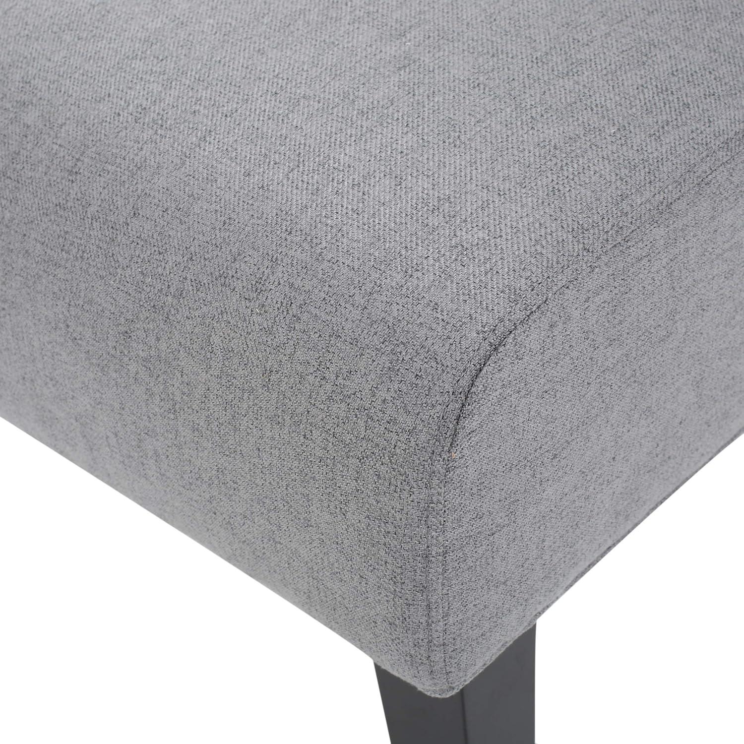 Kassi Accent Chair Gray: Contemporary Armless, Upholstered, Rubberwood Legs - Christopher Knight Home