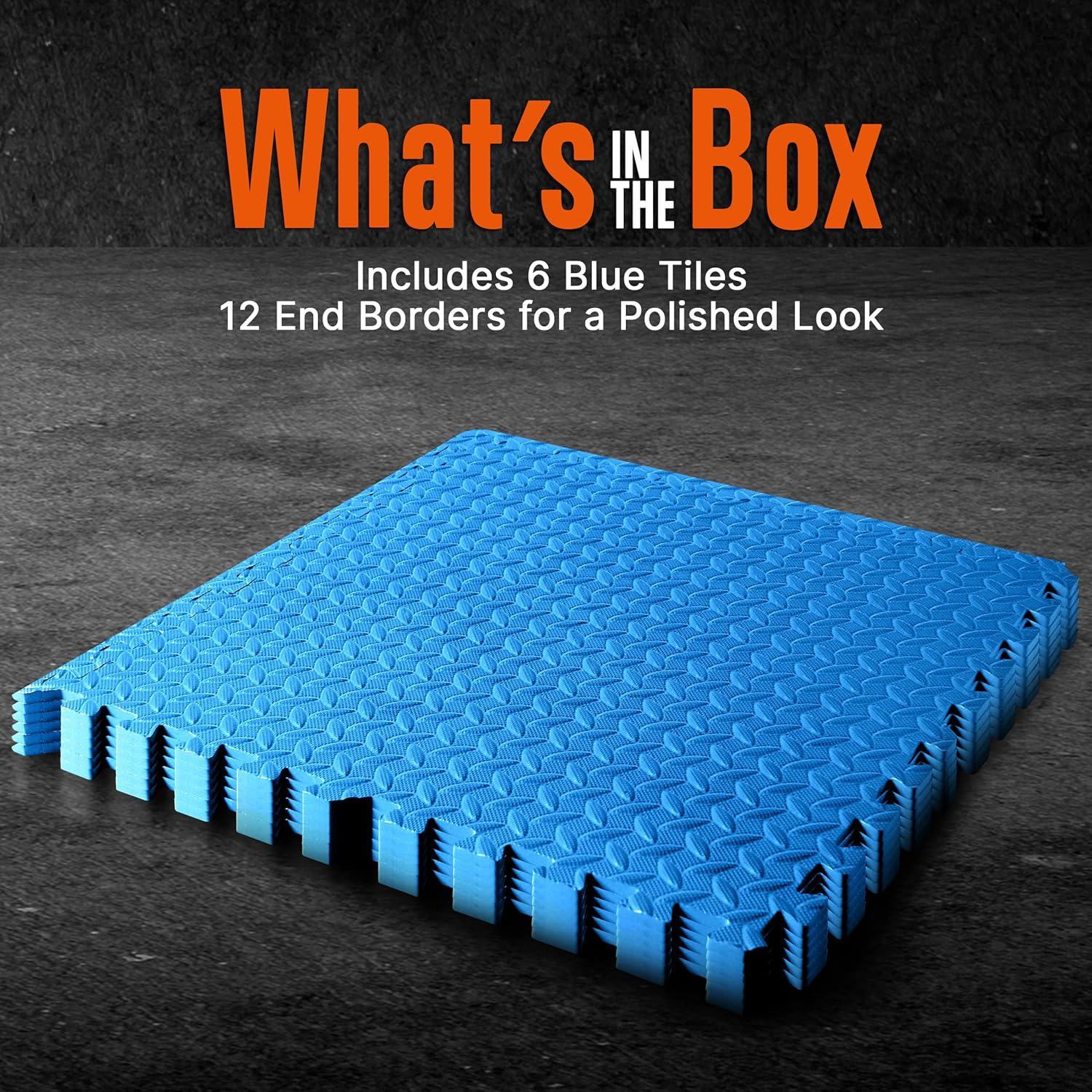 SereneLife Thick Puzzle Exercise Mat, EVA Foam Interlocking Tiles Protective Flooring for Gym Equipment and Cushion (Set of 6)