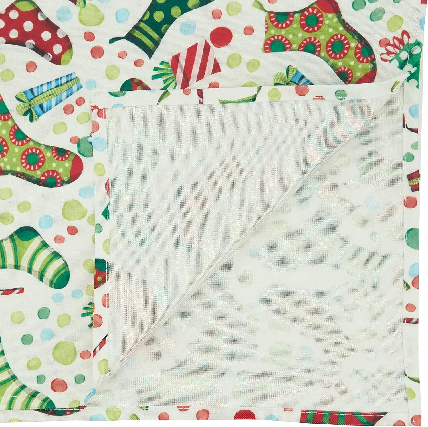 Saro Runner_Christmas Stockings Design Table Runner