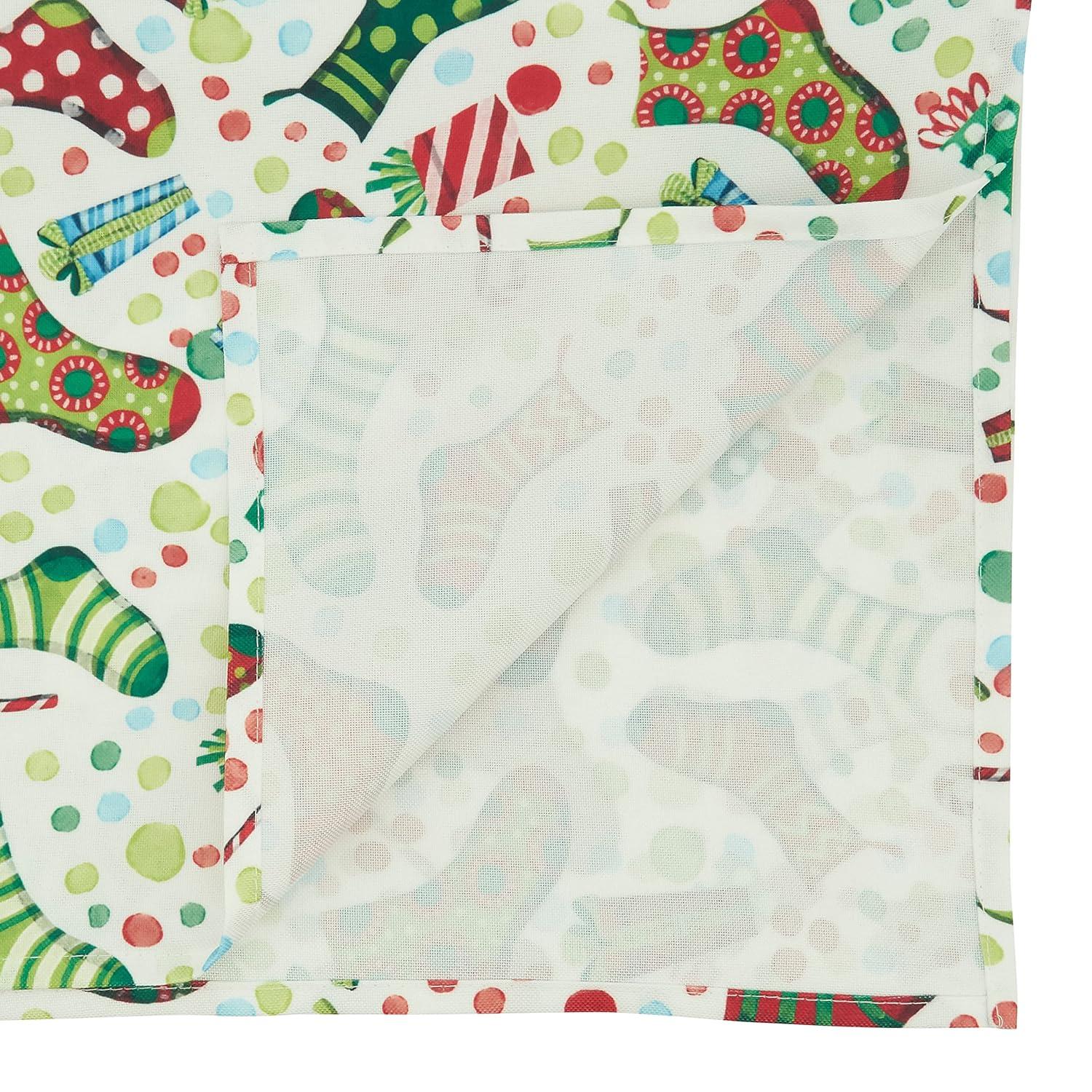Saro Runner_Christmas Stockings Design Table Runner