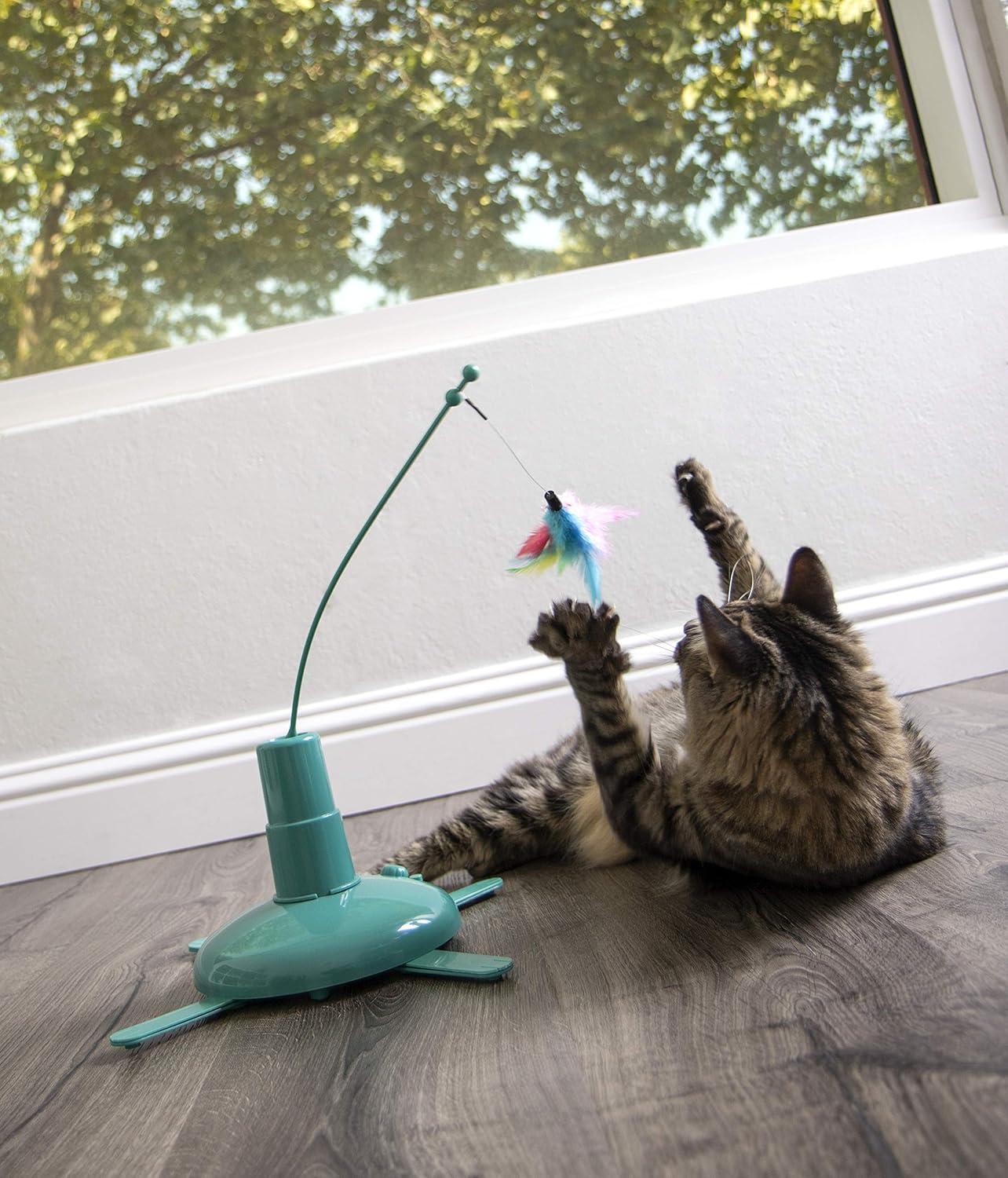 SmartyKat Loco Motion Electronic Motion Teaser Wand Cat Toy, Battery Powered