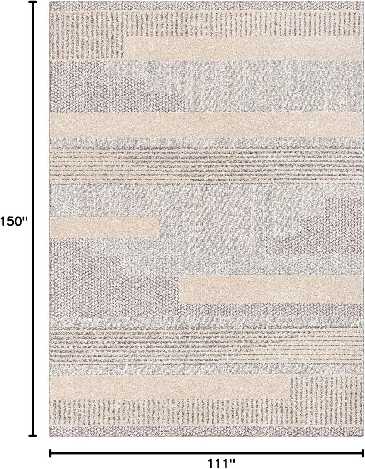 Briar Beige Geometric Synthetic 9x13 Area Rug