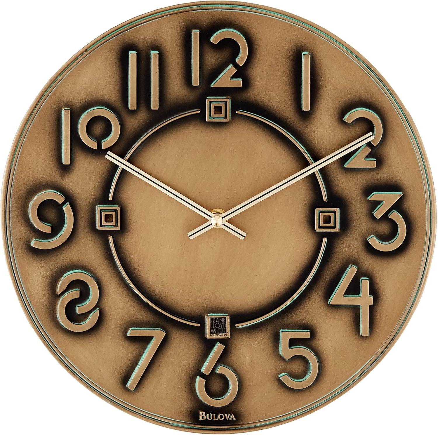 Bulova Exhibition Typeface 12-in. Wall Clock