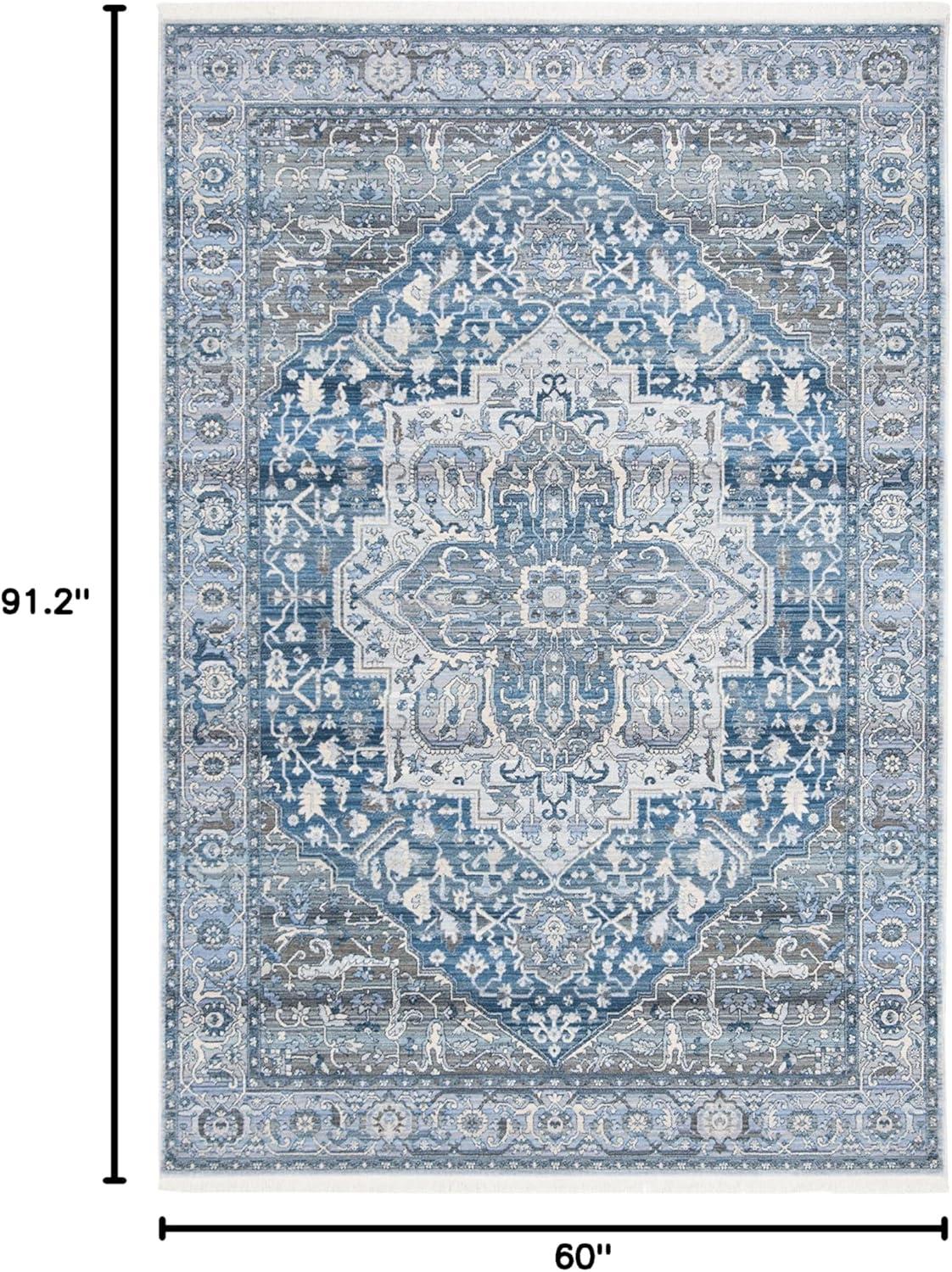 Vintage Persian VTP479 Power Loomed Indoor Area Rug - Charcoal/Blue - 5'x7'6" - Safavieh
