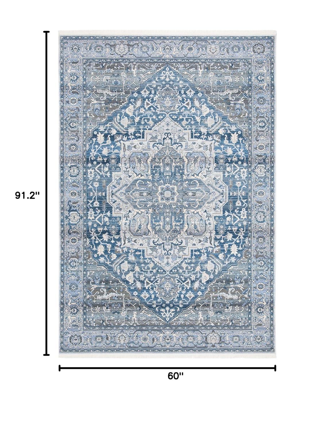 Vintage Persian VTP479 Power Loomed Indoor Area Rug - Charcoal/Blue - 5'x7'6" - Safavieh