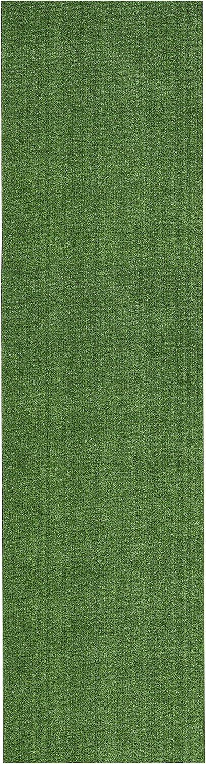 Sweet Home Stores Waterproof 3x10 Indoor/Outdoor Artificial Grass Rug for Patio Pet Deck, 2'7" x 10', Green