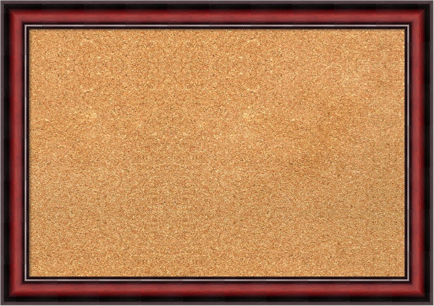 Amanti Art Rubino Cherry Scoop Wood Framed Corkboard, Natural Cork