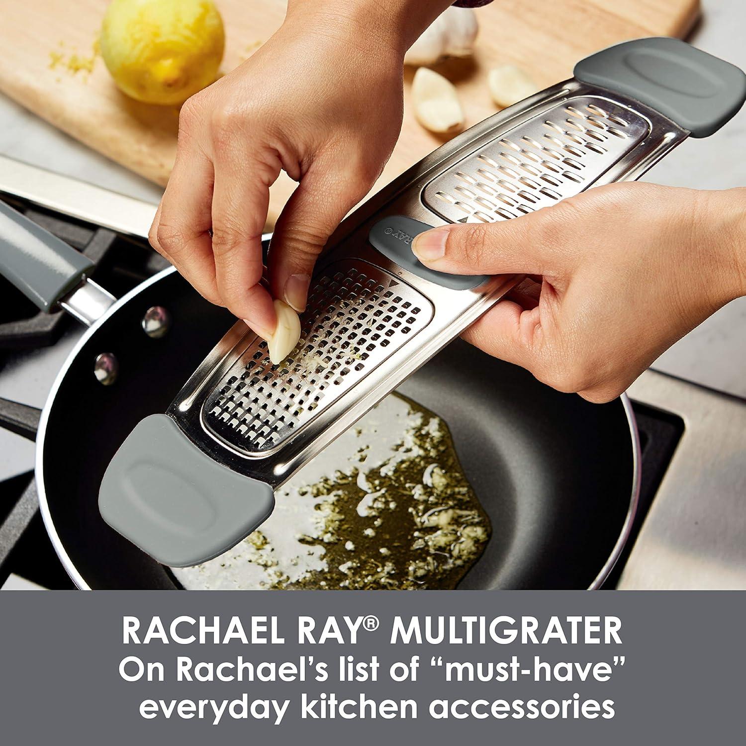 Gray Stainless Steel Multi-Grater with Silicone Handles