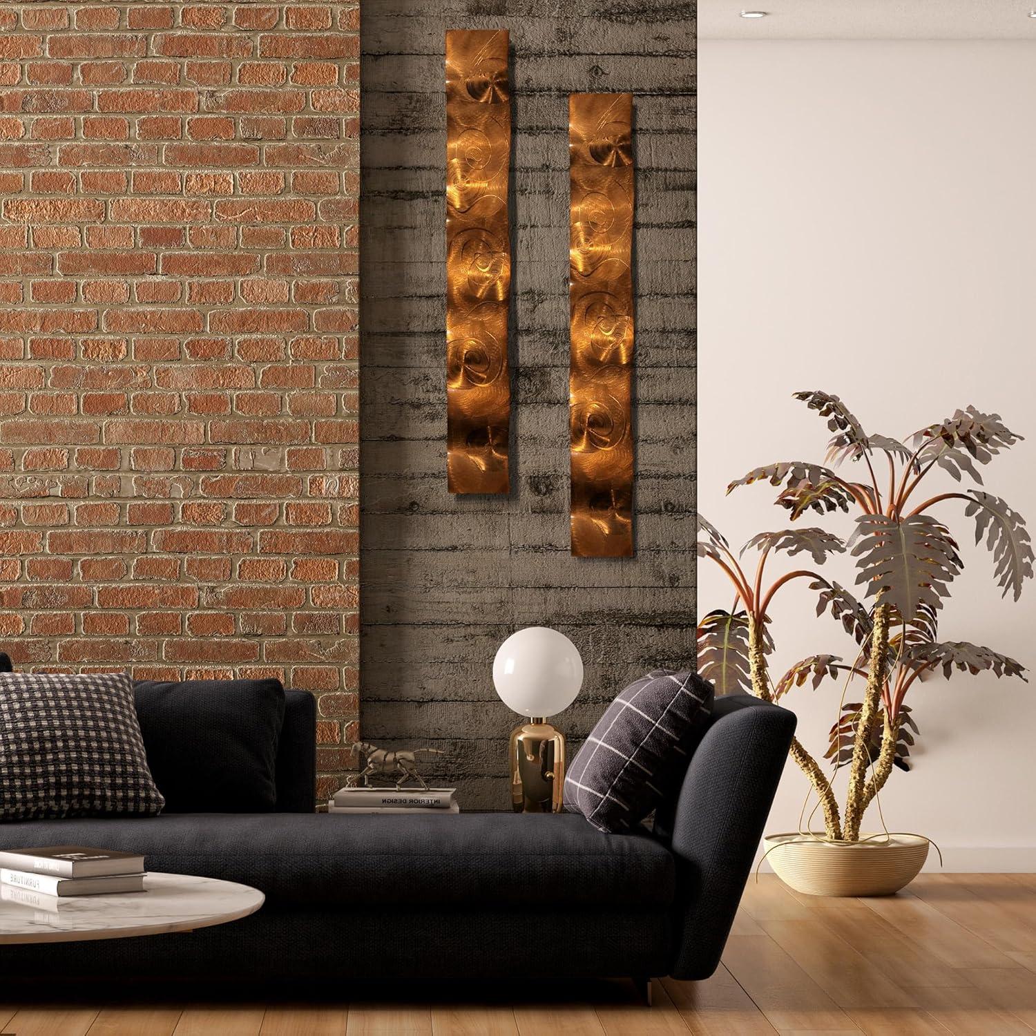 Orren Ellis Handmade Modern Abstract Wall Decor on Metal (Set of 2)