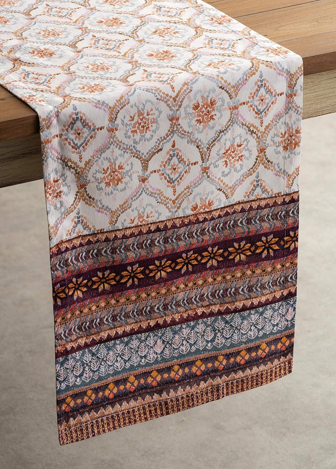 Fair Isle Multicolor Cotton Single Layer Table Runner