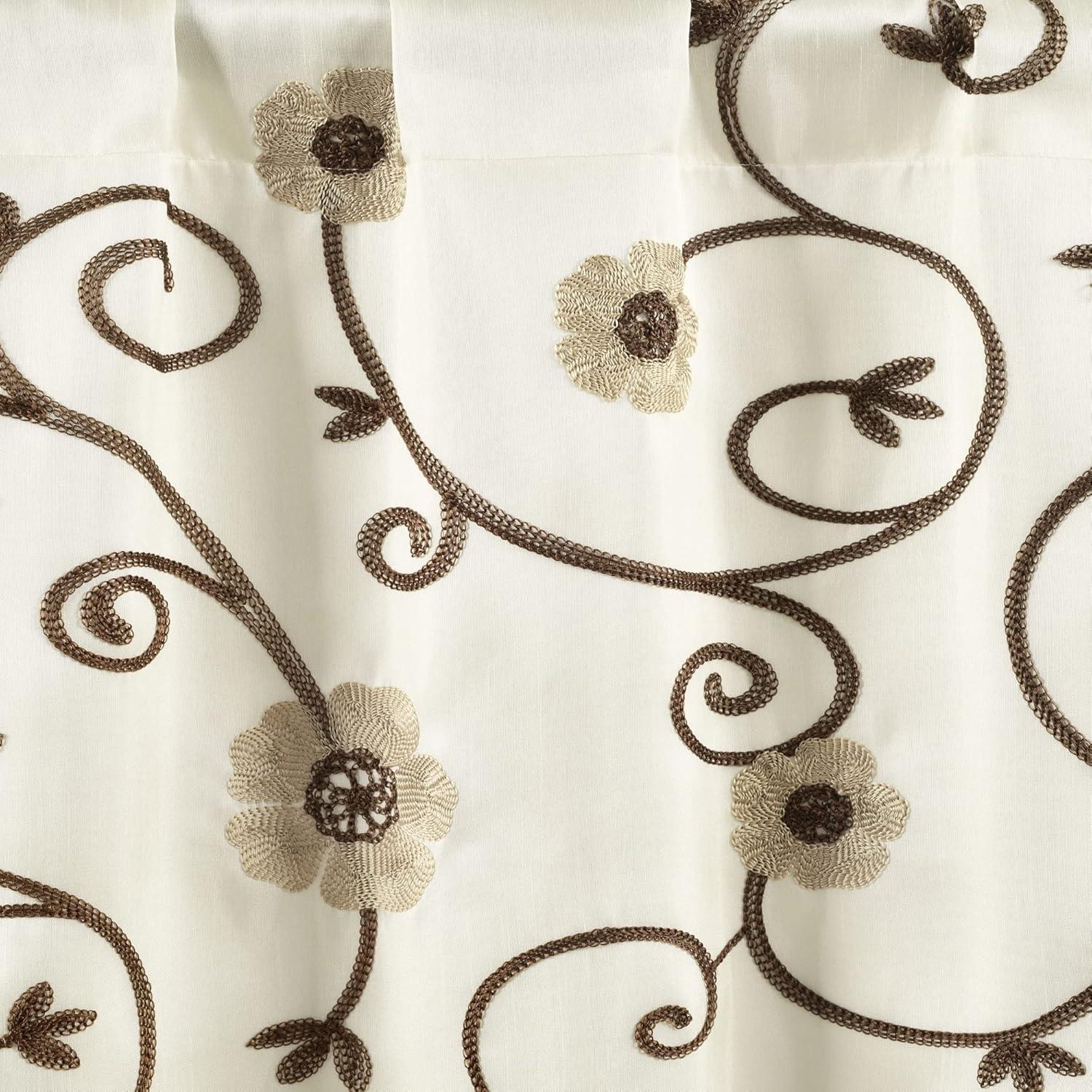 Lush Decor Floral Scalloped 42'' W Window Valance
