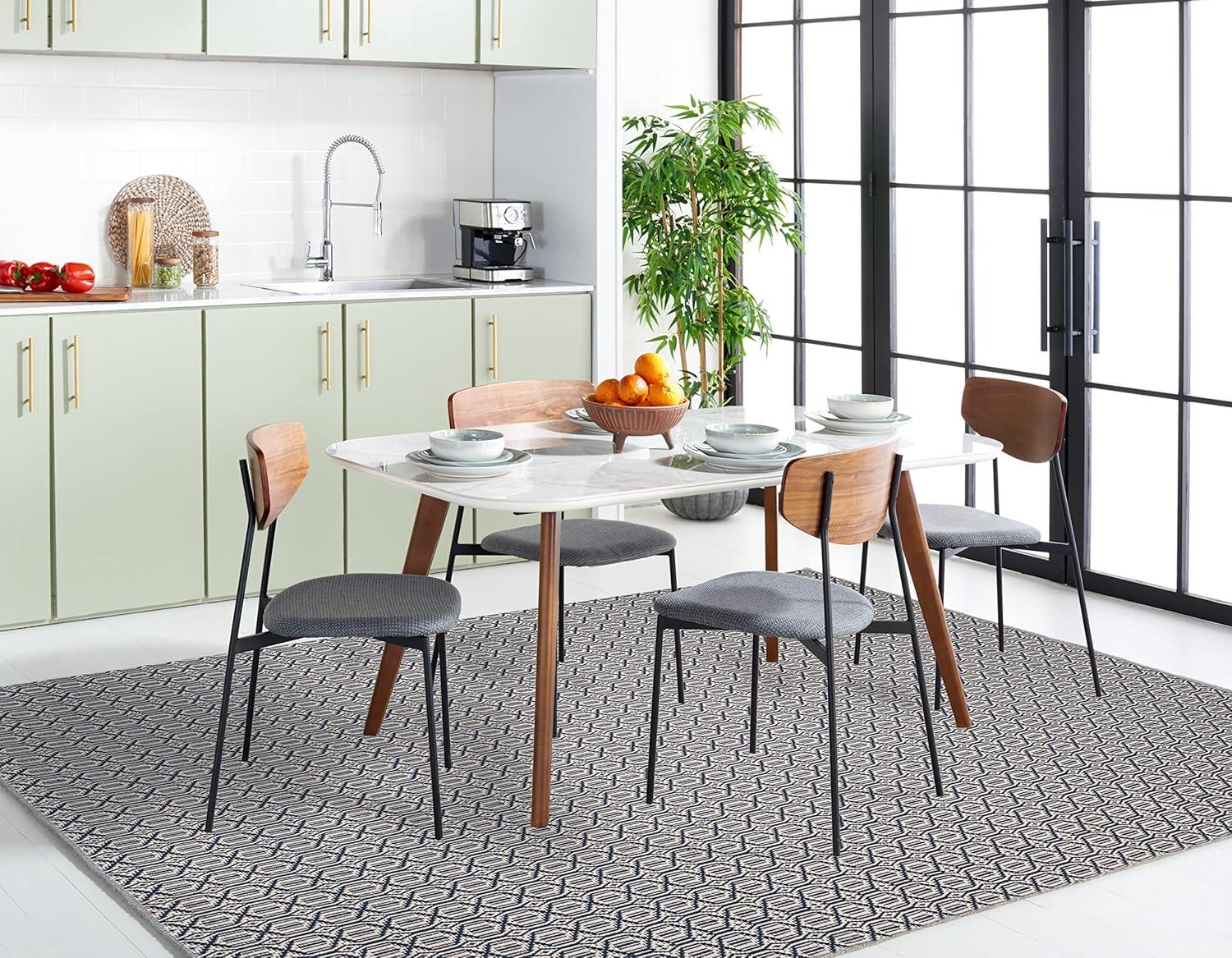 Montauk MTK333 Hand Woven Indoor Area Rug - Ivory/Navy - 4'x6' - Safavieh.