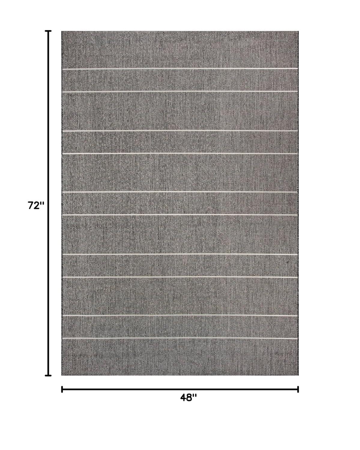 Nuloom Alaina Striped 4x6 Indoor/Outdoor Area Rug for Living Room Patio Deck Front Porch Kitchen, Dark Grey/Ivory