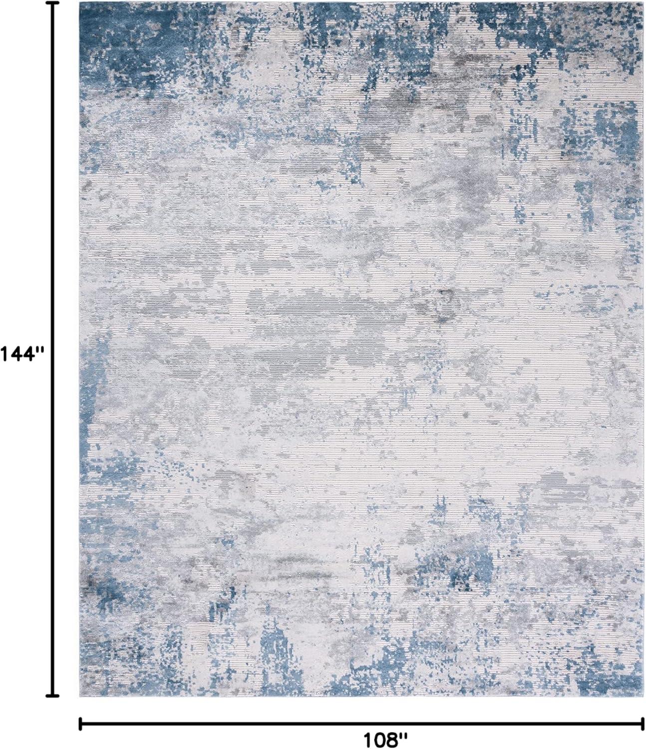 SAFAVIEH Invista Sylvester Abstract Area Rug, Grey/Blue, 9' x 12'