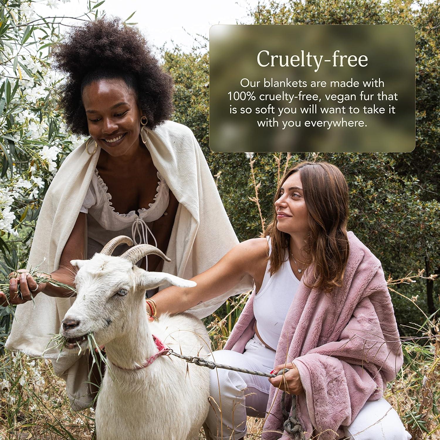 Rosy Baby Pink Faux Fur Lightweight Blanket, Small