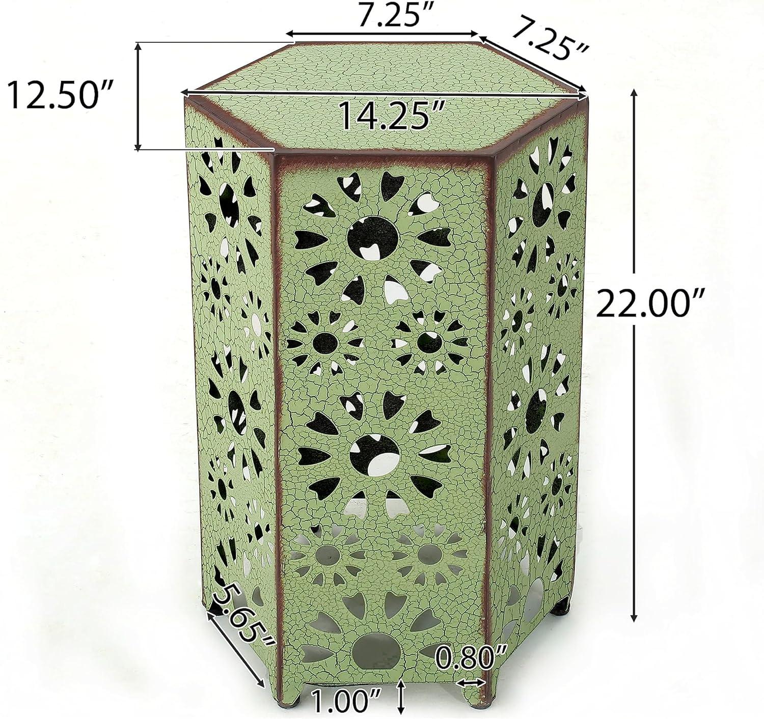 Eliana 14" Sunburst Outdoor Patio Iron Side Table: Weather-Resistant, Hexagon - Christopher Knight Home