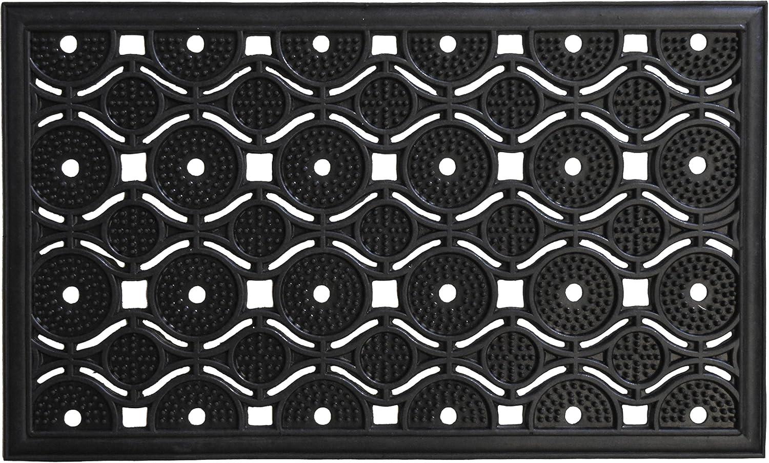 Nobe Black Rubber Rectangular Indoor/Outdoor Doormat 18" x 30"