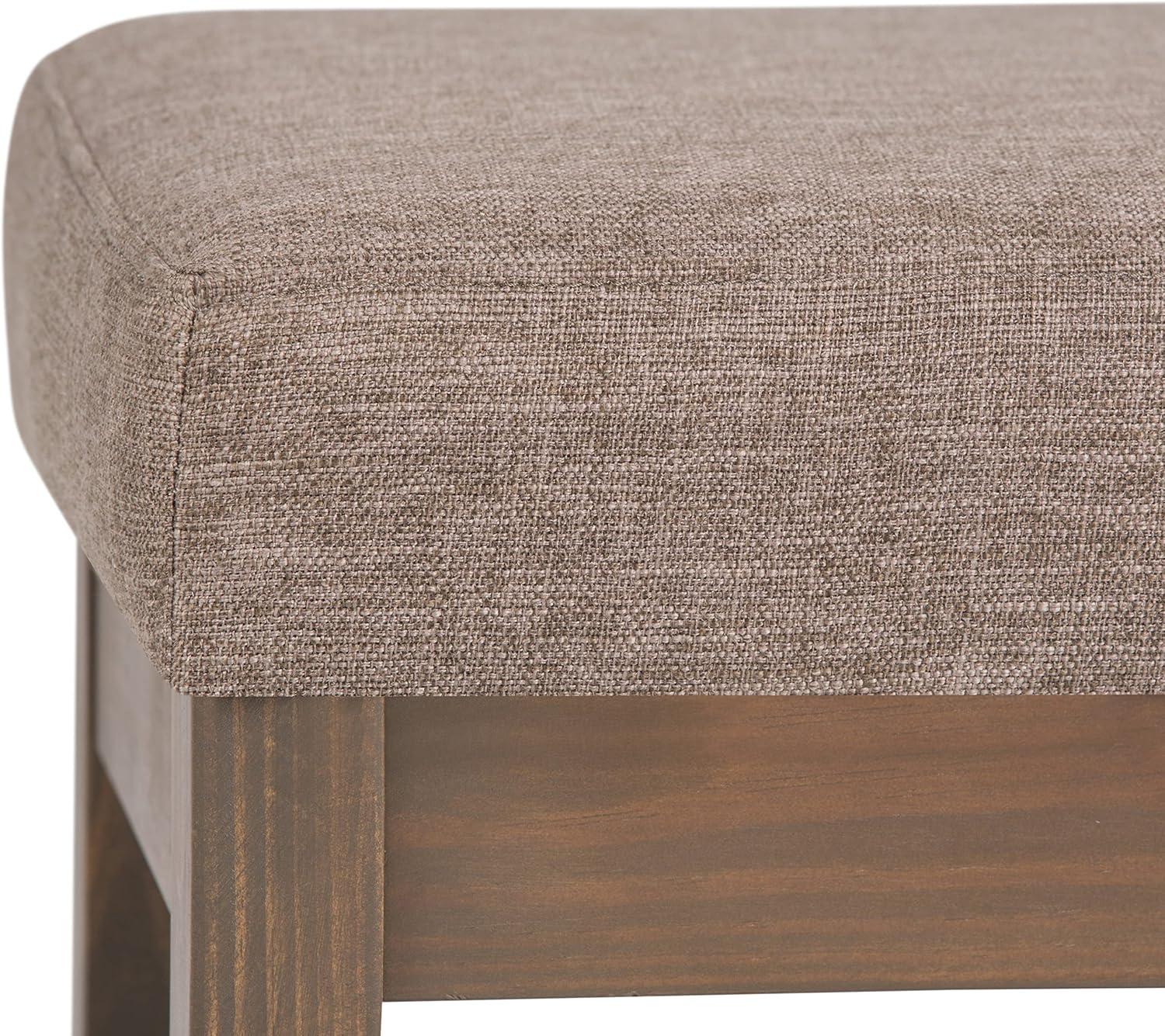 Simpli Home Milltown Solid Wood Footstool Small Ottoman Bench In Fawn Brown