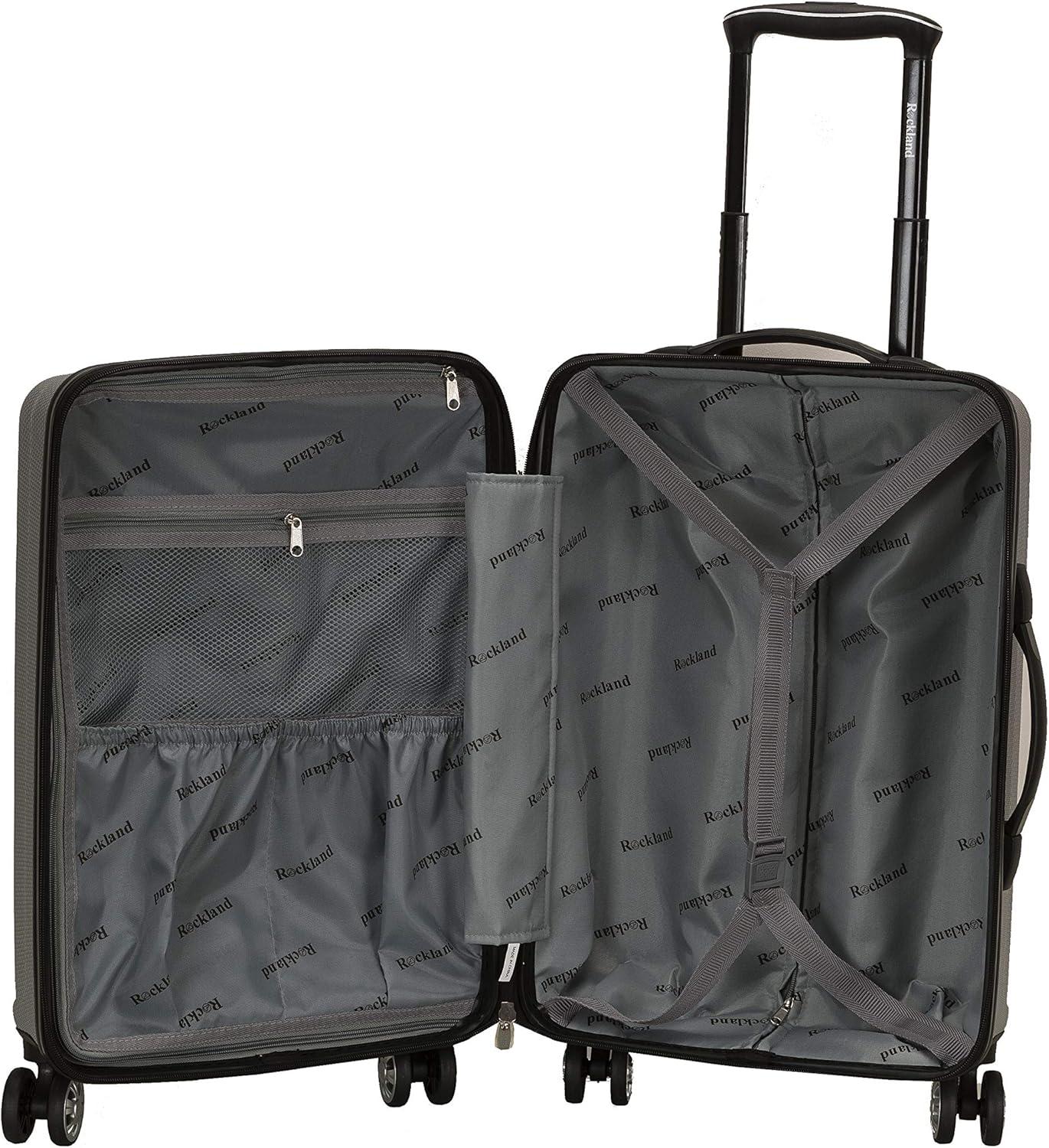 Rockland Luggage Skyline 3 Piece Hardside ABS Non-Expandable Luggage Set, F240