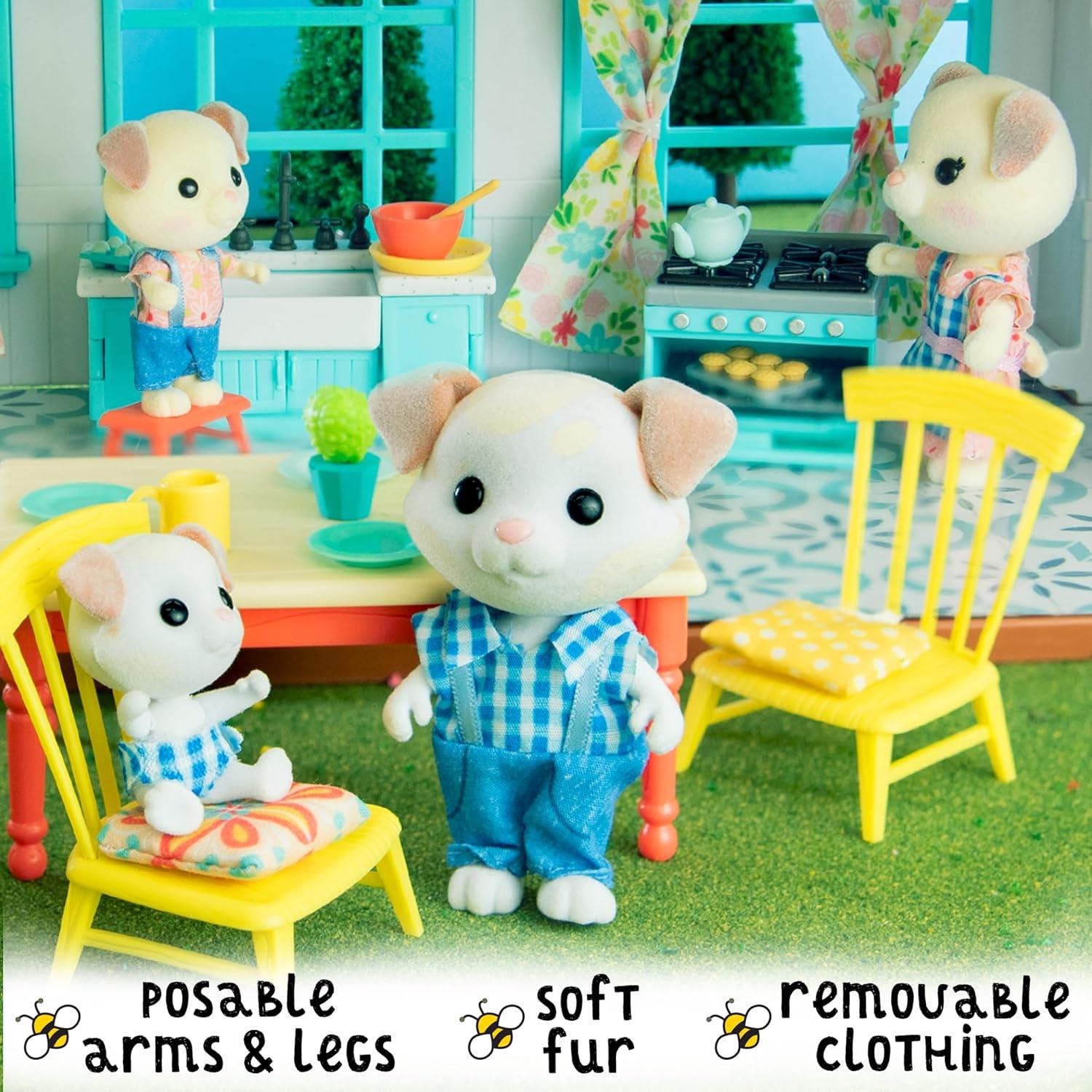 Honey Bee Acres The Barksters Dog Family, 4 Miniature Doll Figures, Children Ages 3+