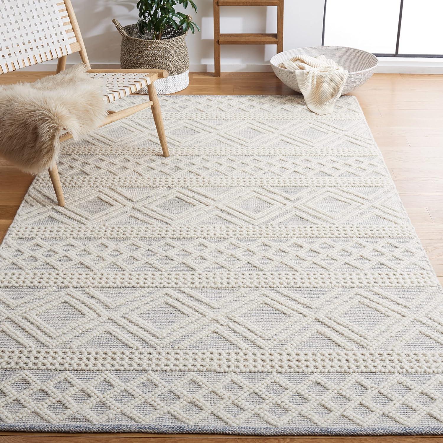 Natura NAT830 Hand Woven Area Rug - Ivory/Blue - 8'x10' - Safavieh.