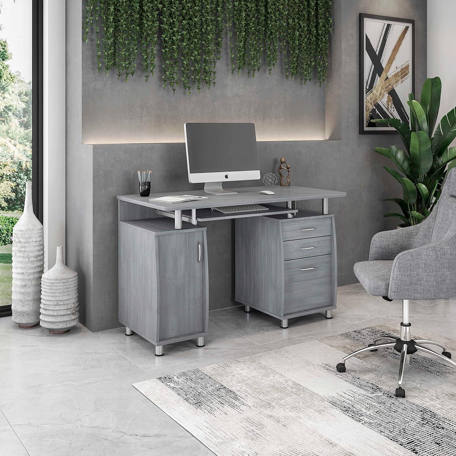 Complete Workstation Computer Desk with Storage, Keyboard Tray - Techni Mobili