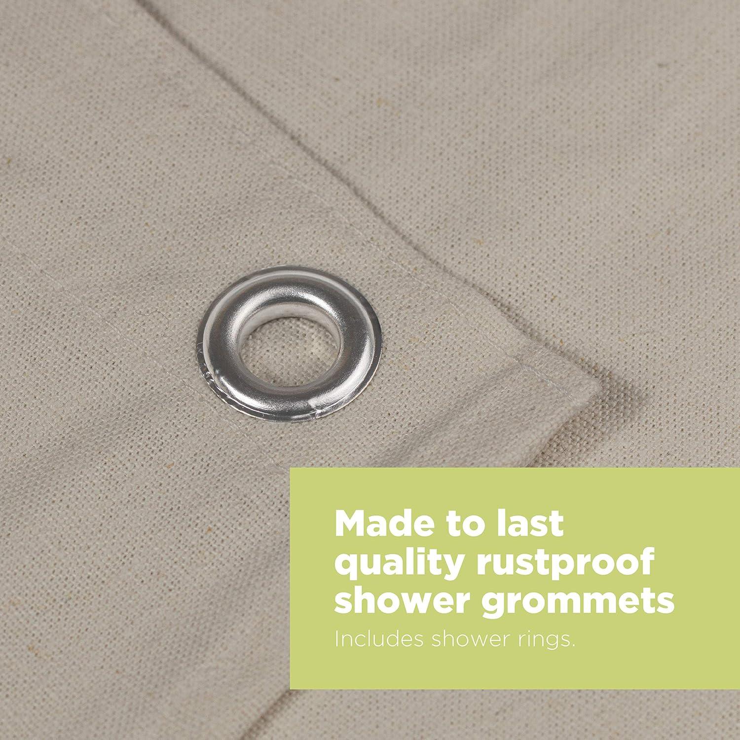 Natural Hemp 70x74" Stall Shower Curtain - Natural fabric Leakproof curtain for luxury bathroom decor - Natural