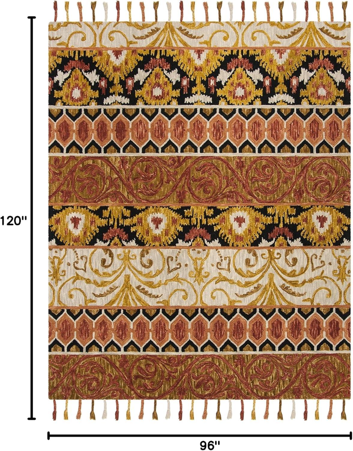 Suzani SZN203 Hand Hooked Indoor Accent Rug - Rust/Gold - 3'x5' - Safavieh.