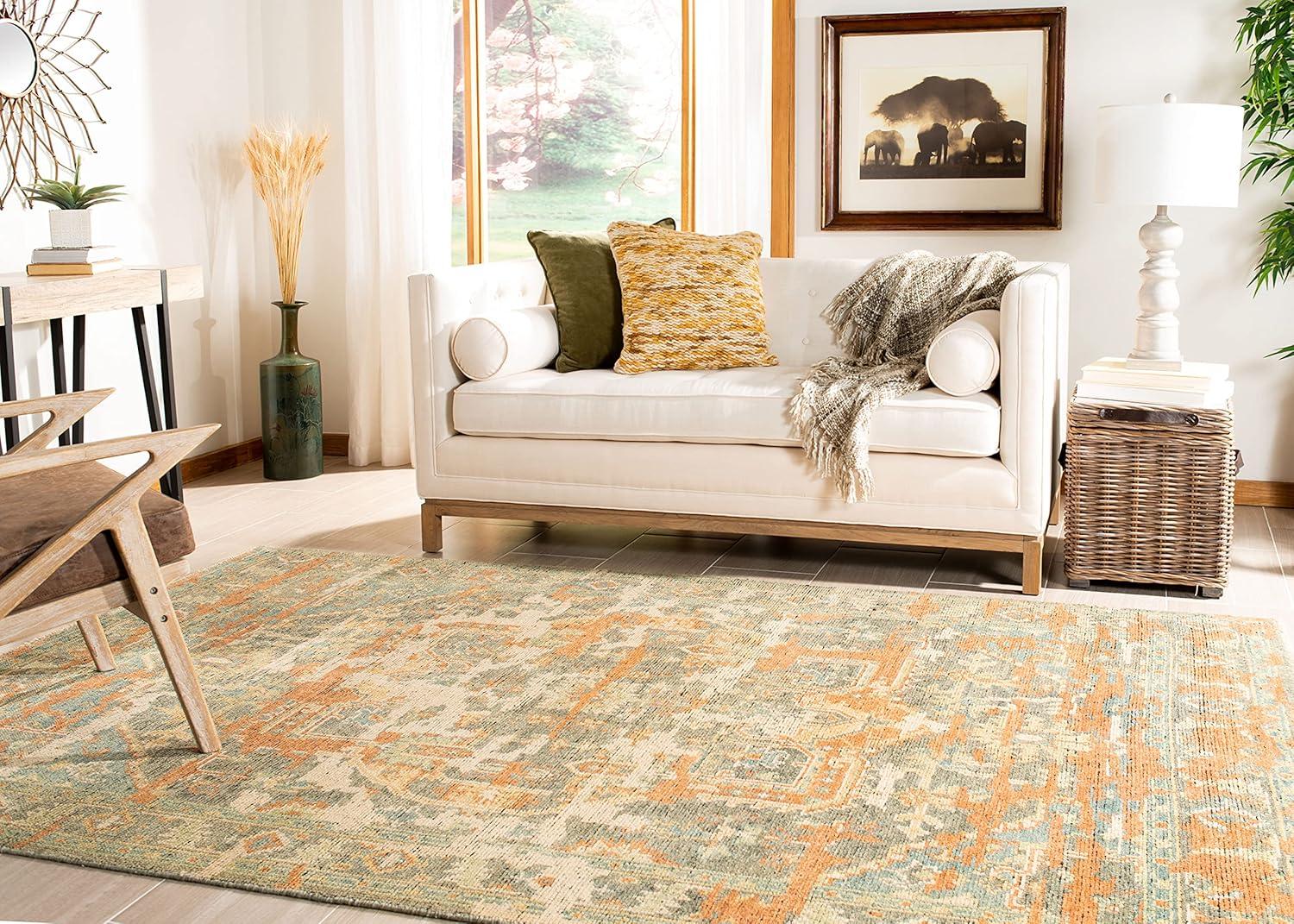 Izmir IZM101 Hand Knotted Area Rug - Rust/Taupe - 8'x10' - Safavieh