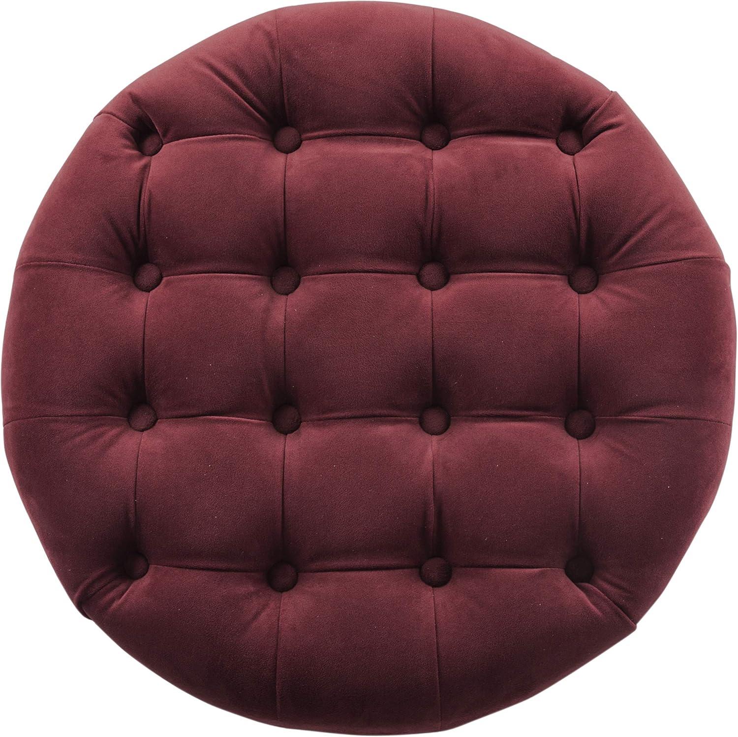 Large Round Button Tufted Storage Ottoman - HomePop