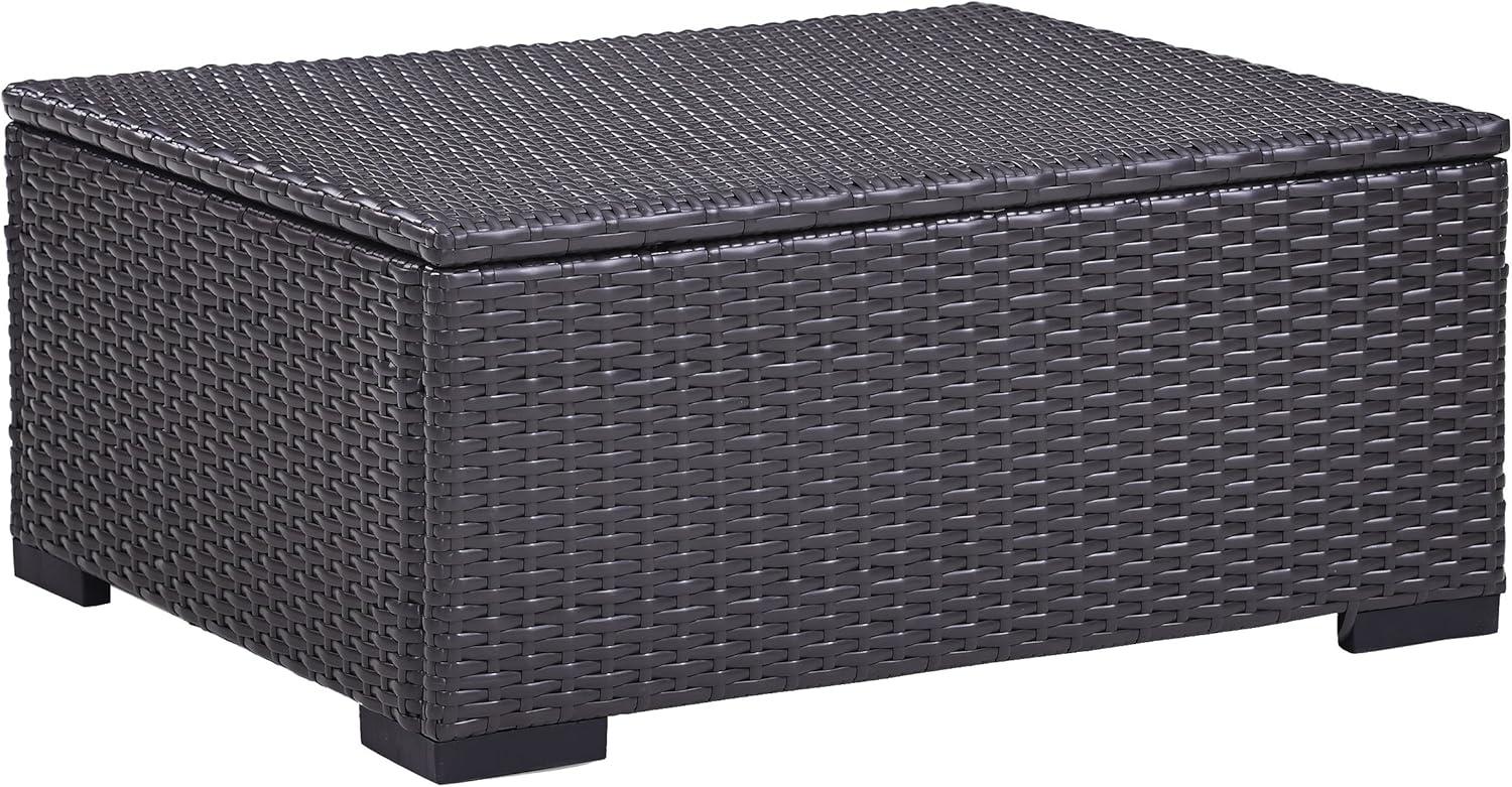 Biscayne Brown Mocha Resin Wicker Outdoor Ottoman