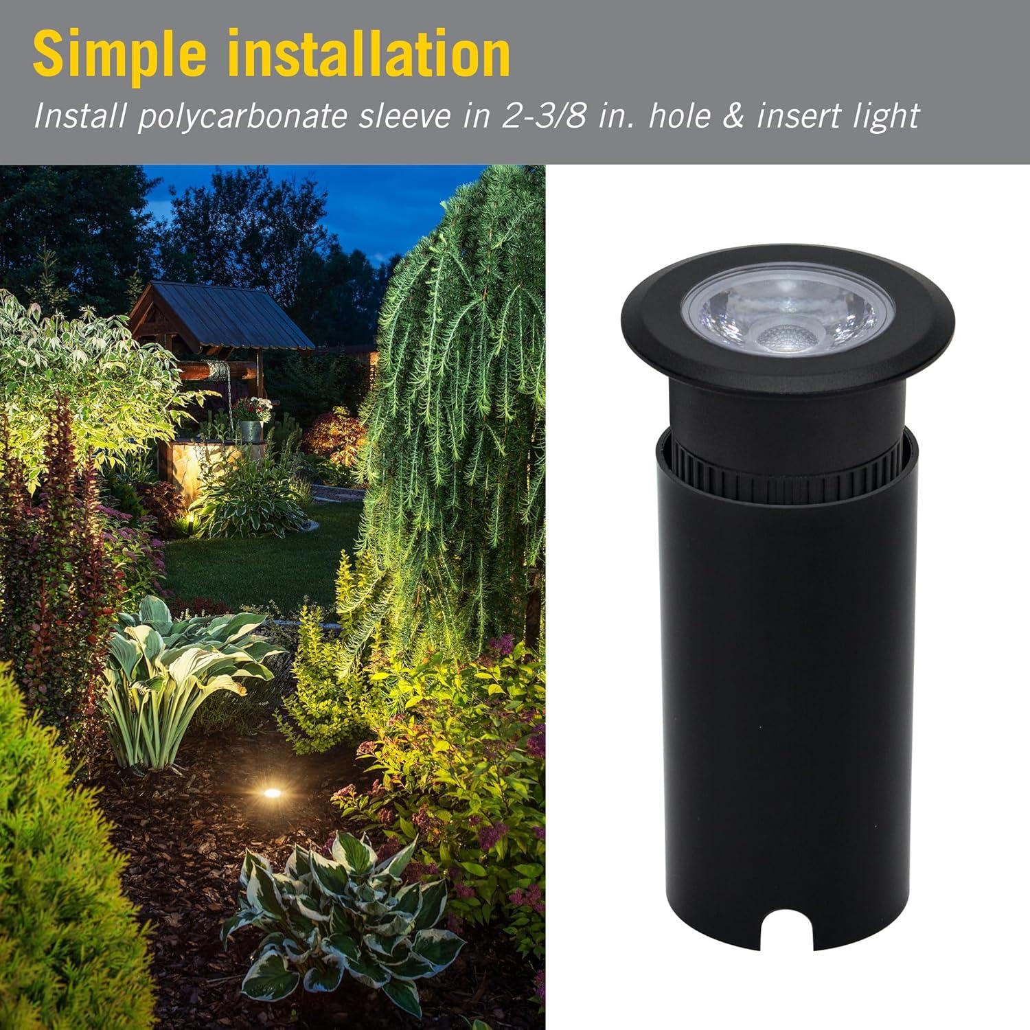 10-Watt Inground Landscape 750 Lumen Black Hardwired Integrated LED Well Light-Soft White 3000K