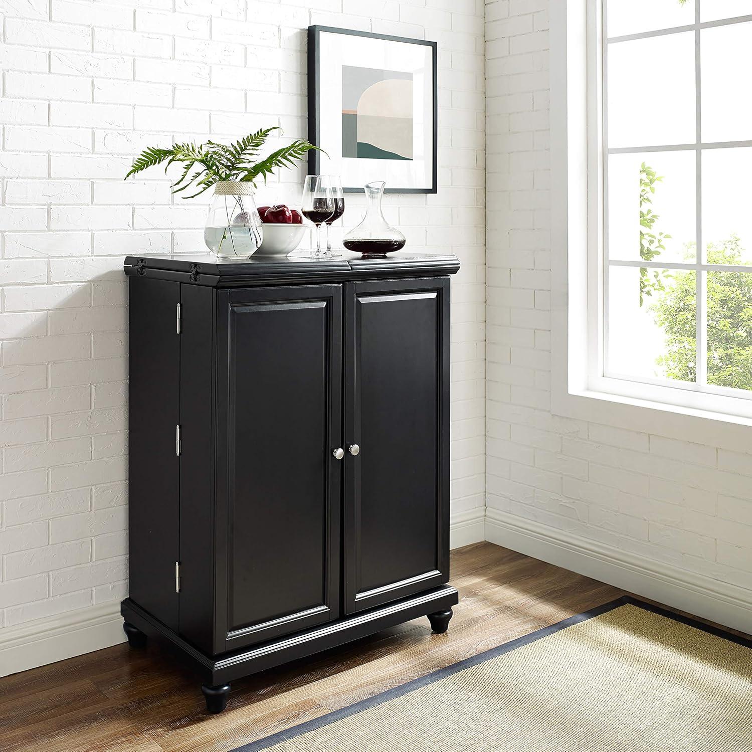 CAMBRIDGE EXPANDABLE BAR CABINET IN BLACK FINISH