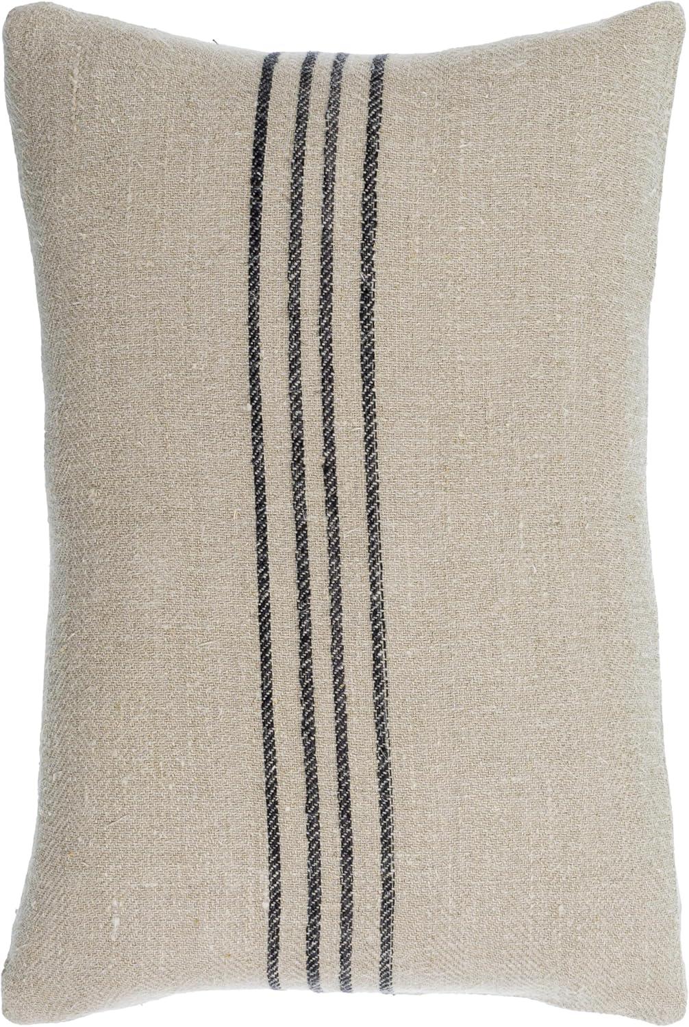 Brett Light Brown and Black Striped 18" Euro Pillow Cover