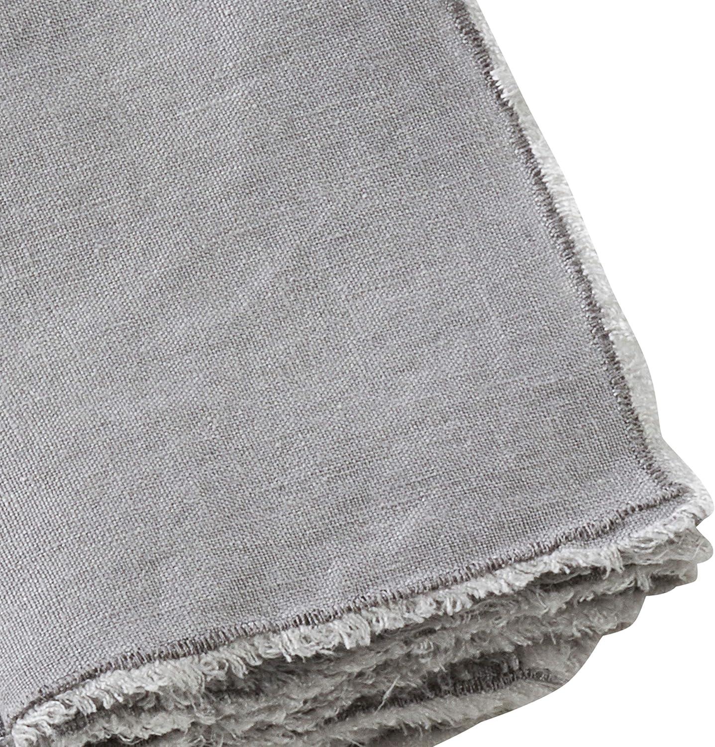 Saro Lifestyle Fringed Design Stone Washed Napkins