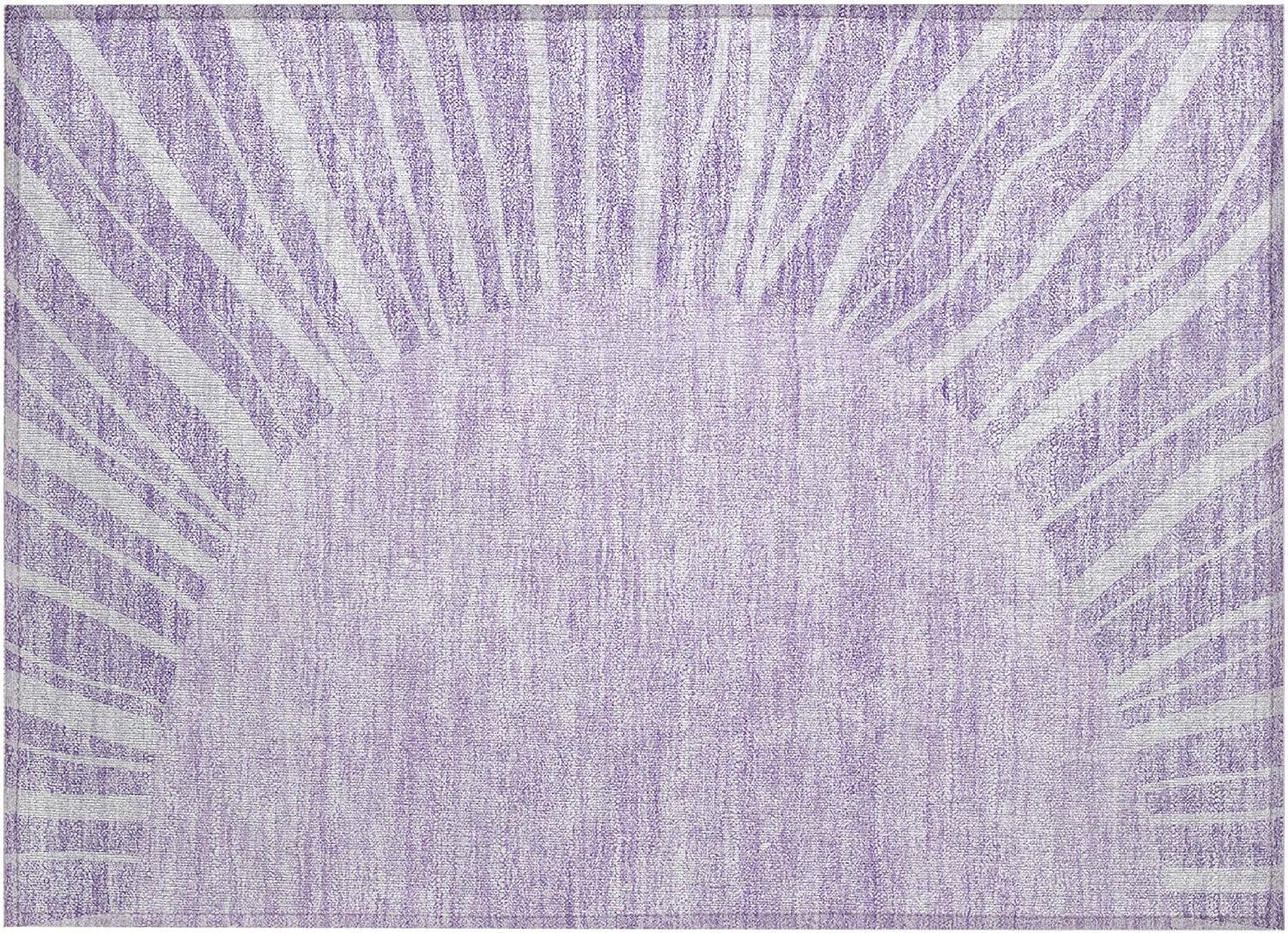 Lavender Synthetic Flat Woven Rectangular Indoor Outdoor Rug