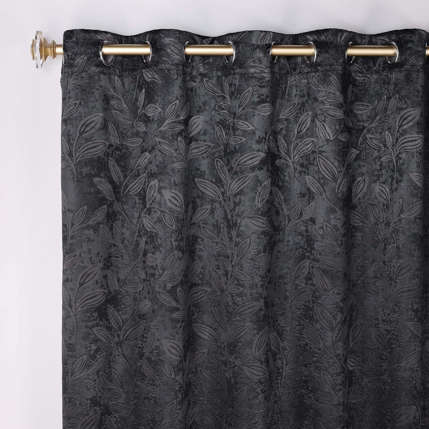 Superior Modern Bohemian Leaves Polyester Machine Washable Room Darkening Blackout Curtains by Superior (Set of 2)