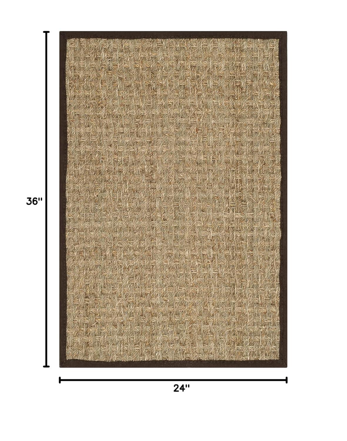 Natural Fiber NF114 Power Loomed Indoor Accent Rug - Natural/Dark Brown - 2'x3' - Safavieh.