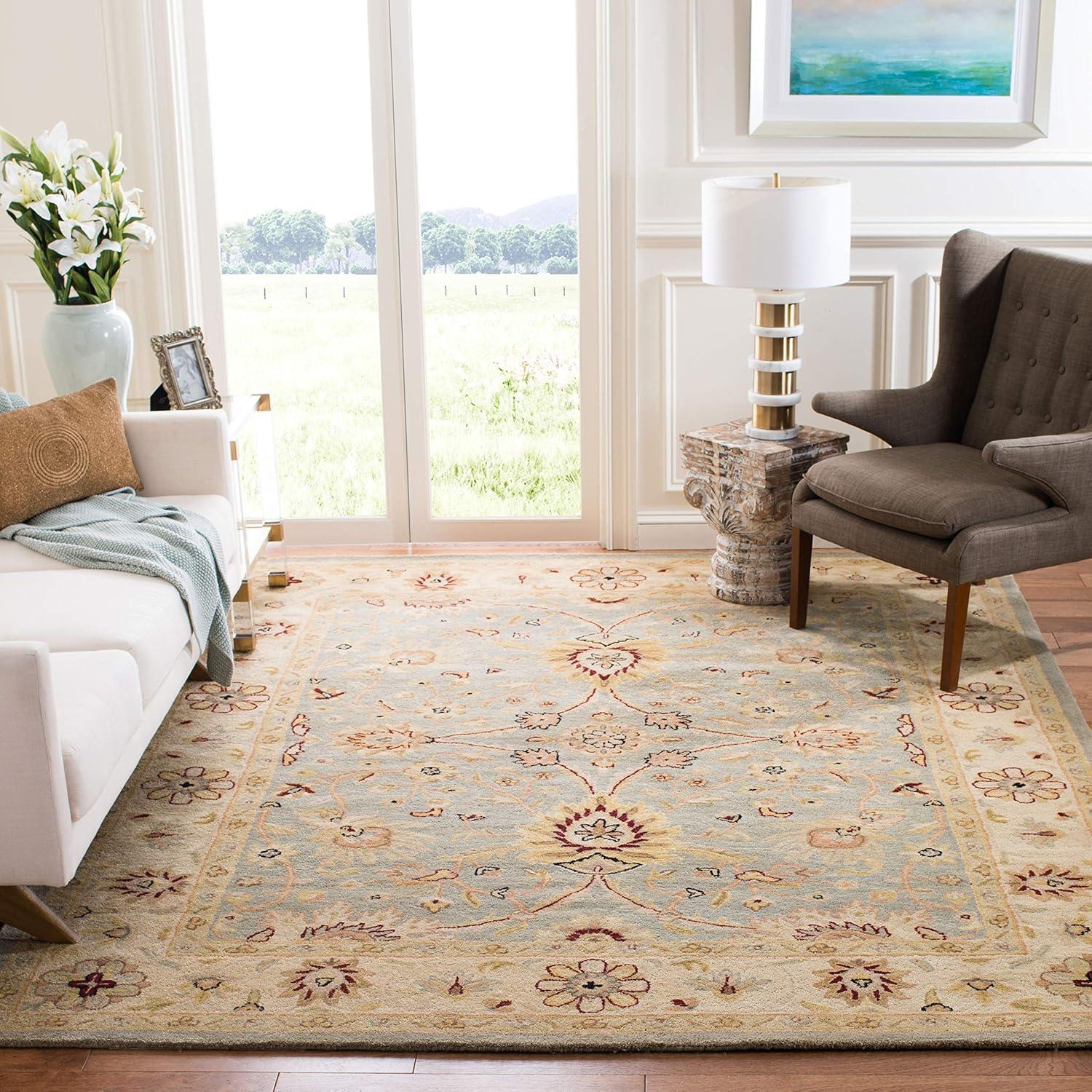 Antiquity AT249 Hand Tufted Area Rug - Light Blue/Ivory - 3'x5' - Safavieh.